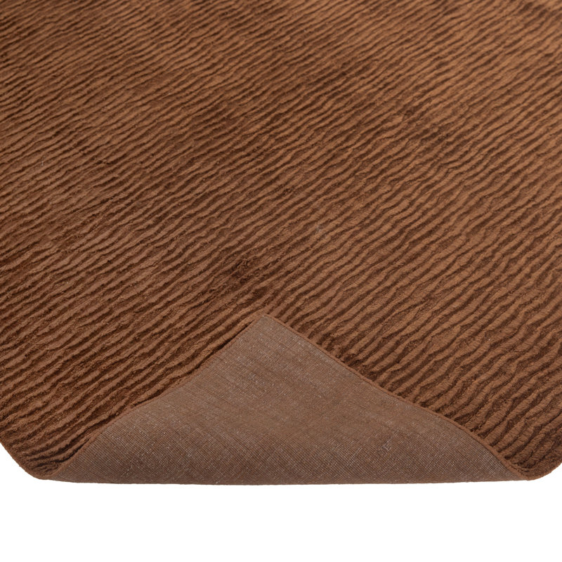 Toffee Texture Silk Rug, Rectangle 6' x 9'