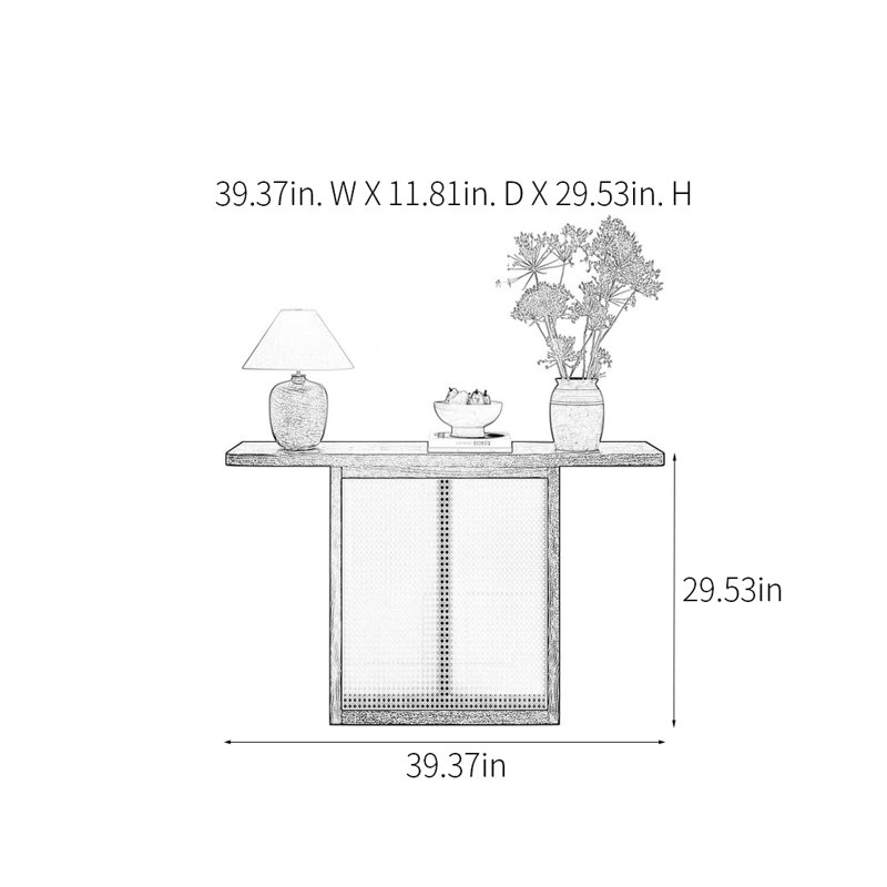 Console Modern Minimalist, H 29,53 po x l 39,37 po x P 11,81 po