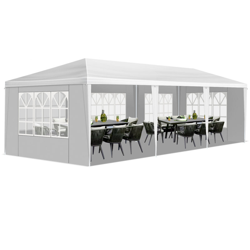 Tente de mariage 10 * 30 pi avec 5 parois latérales amovibles, utilisation extérieure pour la fête, le mariage, le marché
