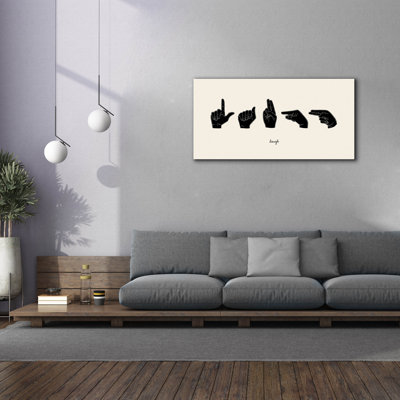  «Sign Langage 3» par Emma Scarvey, art mural sur toile, 60 po x 30 po