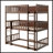 Twin Size Triple Rubber Wood Bunk Bed
