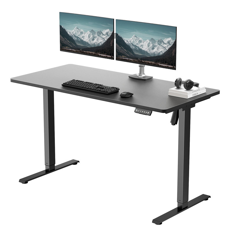  Height Adjustable Standing Desk, Black, 46.3" H x 47.3" H x 23.6" D