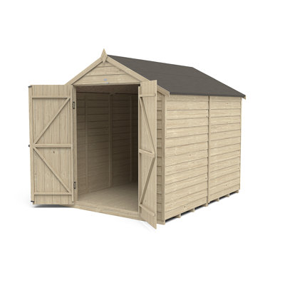6 ft. W x 8 ft. D Wooden Overlap Apex Garden Shed with Installation Service