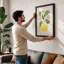 Pink Carnations, Yellow Vase Botanical - Framed Print-1457260712-1457260886