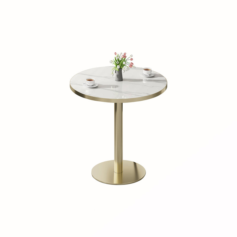 Table à manger moderne et robuste avec plateau en faux marbre et deux chaises pour un repas confortable, Gris