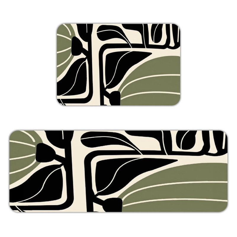 Ensemble de 2 tapis de cuisine géométriques