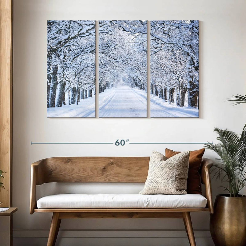 Harnek Snowy Alley Trees, H 32 po x l 50 po