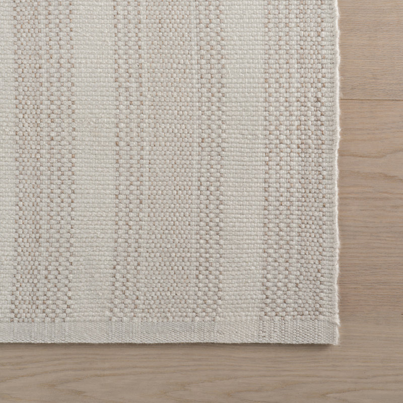 Nexel Striped Farmhouse Rug, Beige, Rectangle 7'6" x 9'6"