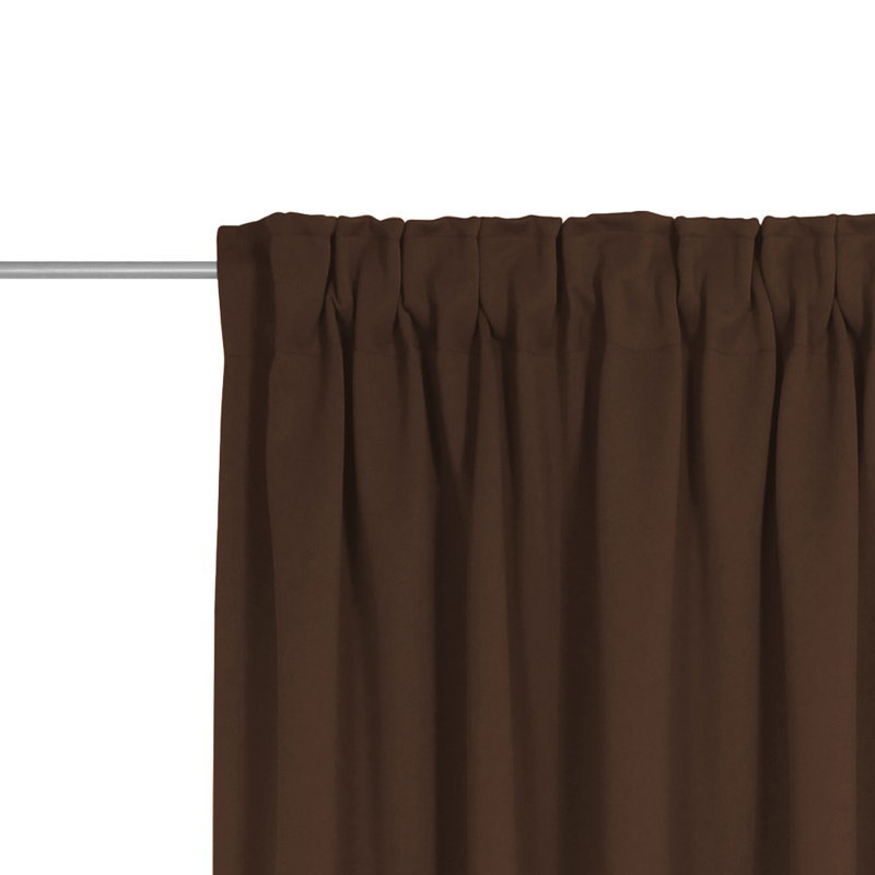 Newbury 67% Polyester And 33% Cotton Room Darkening Single Curtain Panel, Brown, 130cm Width x 295cm Drop