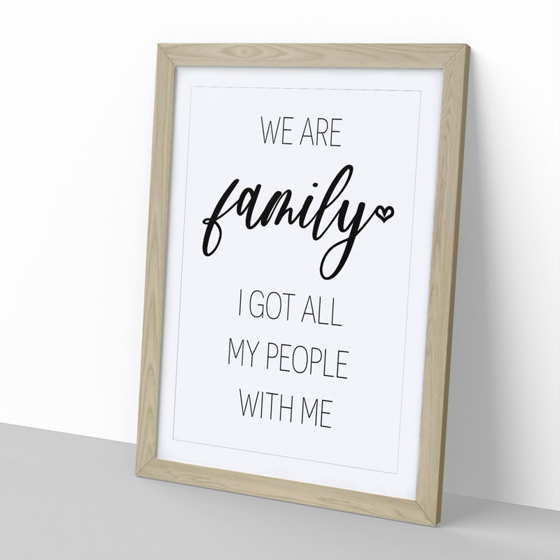 We Are Family - Picture Frame Typography, 48cm H x 36cm W x 2cm D, Oak Framed