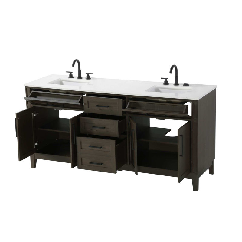 Meuble-lavabo double 72 po brun moka, Brun moka, 72"