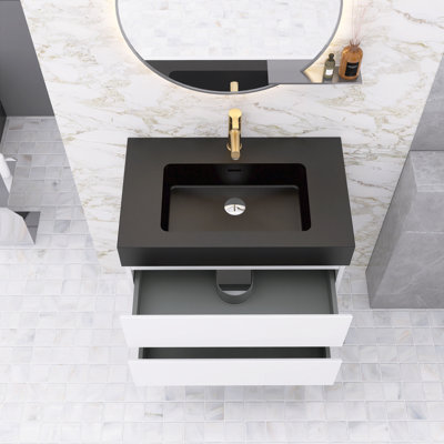 Lillyanah 30'' Single Bathroom Vanity with Solid Surface Top