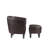 Anges Faux Leather Barrel Chair with Ottoman-954205182
