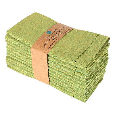  Serviettes en tissu, serviettes de table à motifs ajourés bicolores, usage quotidien, serviettes de table en coton de qualité supérieure, parfaites pour les dîners de fête, mariages, ensemble de Noël de 12, 20 pouces, couleur jaune vert de Pâques
