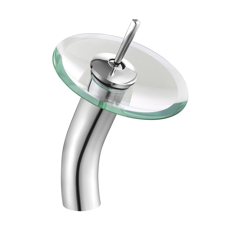 Lavabo vasque en verre Cascade 16,5 avec robinet, Transparent