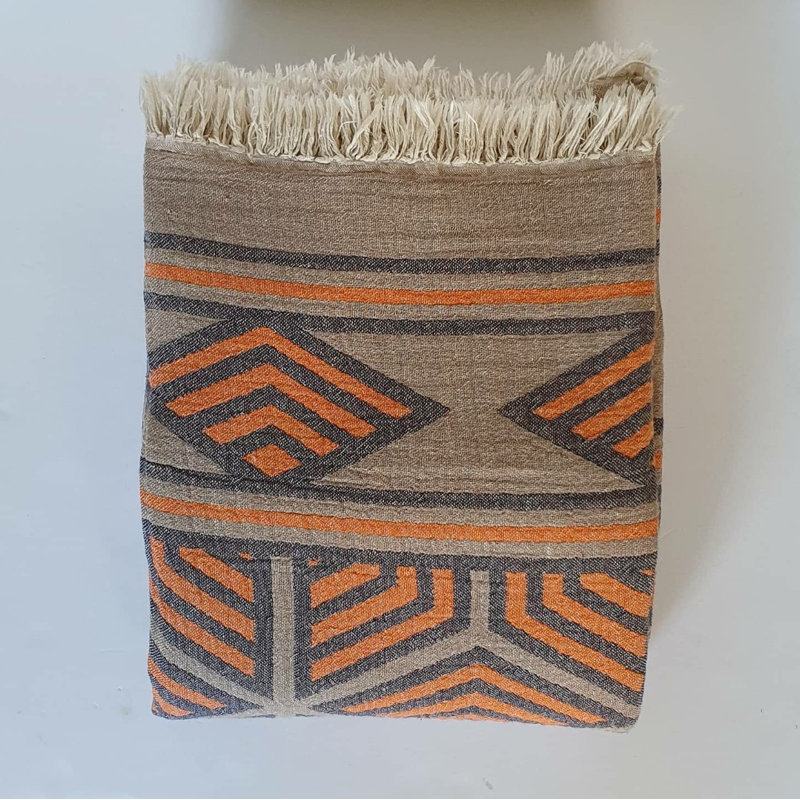 Lathan Throw Blanket, Marigold Orange, W270 x L245cm
