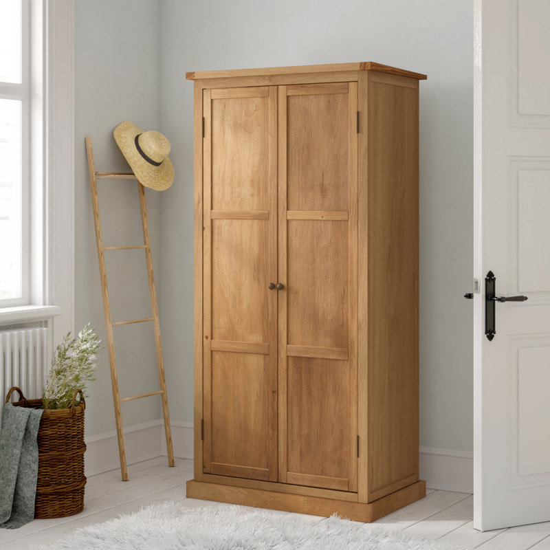 Mallory 2 Door Solid + Manufactured Wood Wardrobe, Lacquered