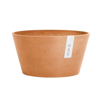 Ecopots Indoor/Outdoor Modern Round Recycled Plastic Planter Flower Pot