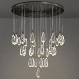 Naleya 43-Lights Round Ranidrop LED Crystal Chandelier
