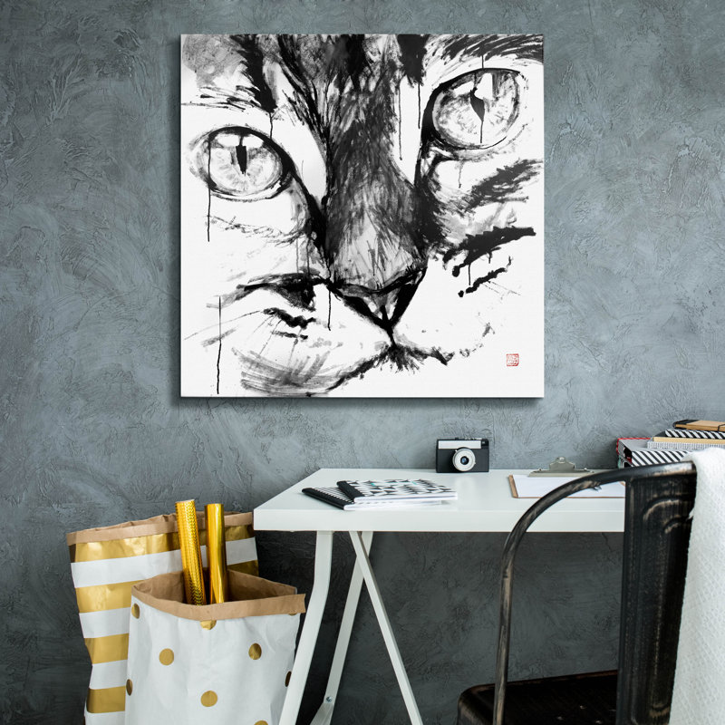 Epic Graffiti 'Cat Face' By Pechane, Canvas Wall A " Cat Face " by Pechane, 26" H x 26" W