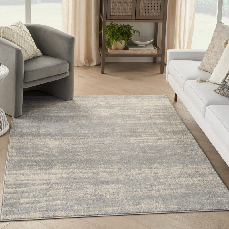 Tapis intérieur / extérieur gris Nourison Essentials, Rectangle 5 pi x 7 pi