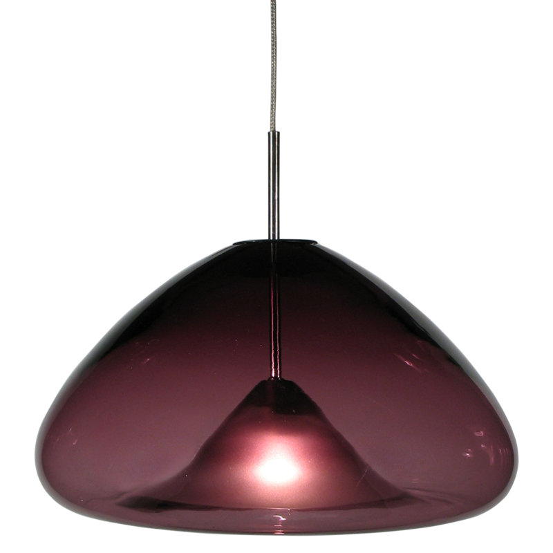 Luminaire suspendu basse tension 1 lumières Fuji, Bronze foncé, Améthyste, Ronde à fleur