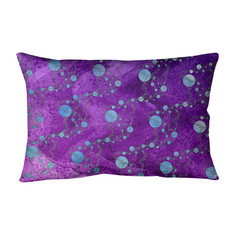 Coussin lombaire à pois intérieur / extérieur Katelyn Elizabeth, Bleu / Rose / Mauve