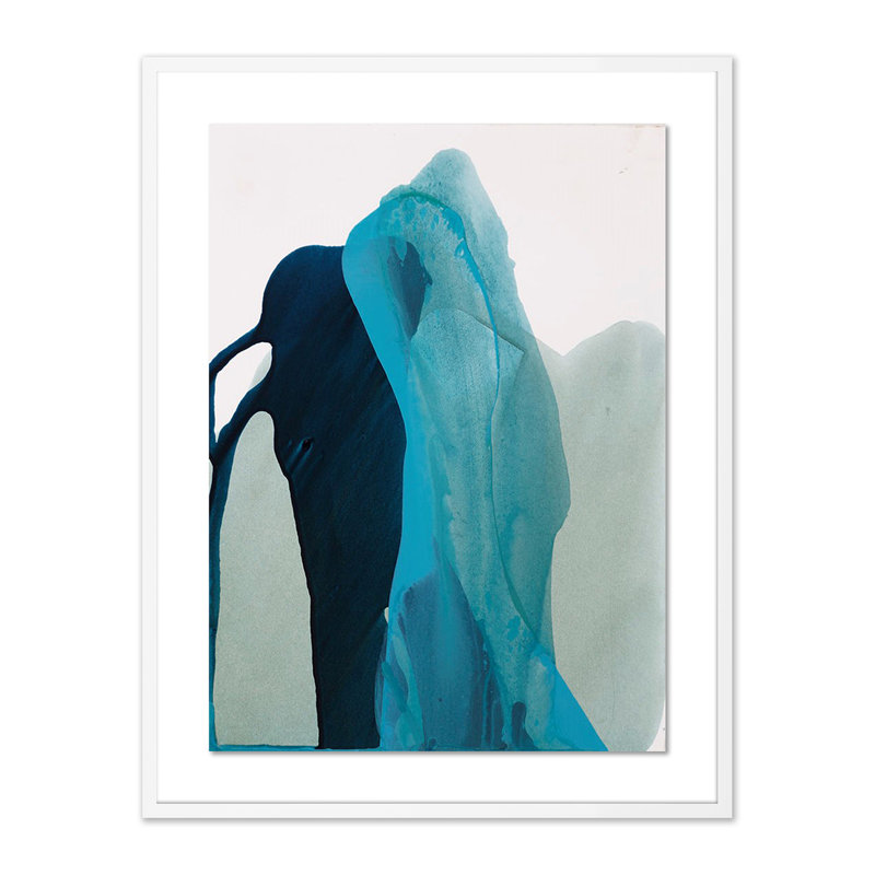 Blue Abyss V Painting by Kim Whiteside, 40" H x 31" W x 2.5" D, White