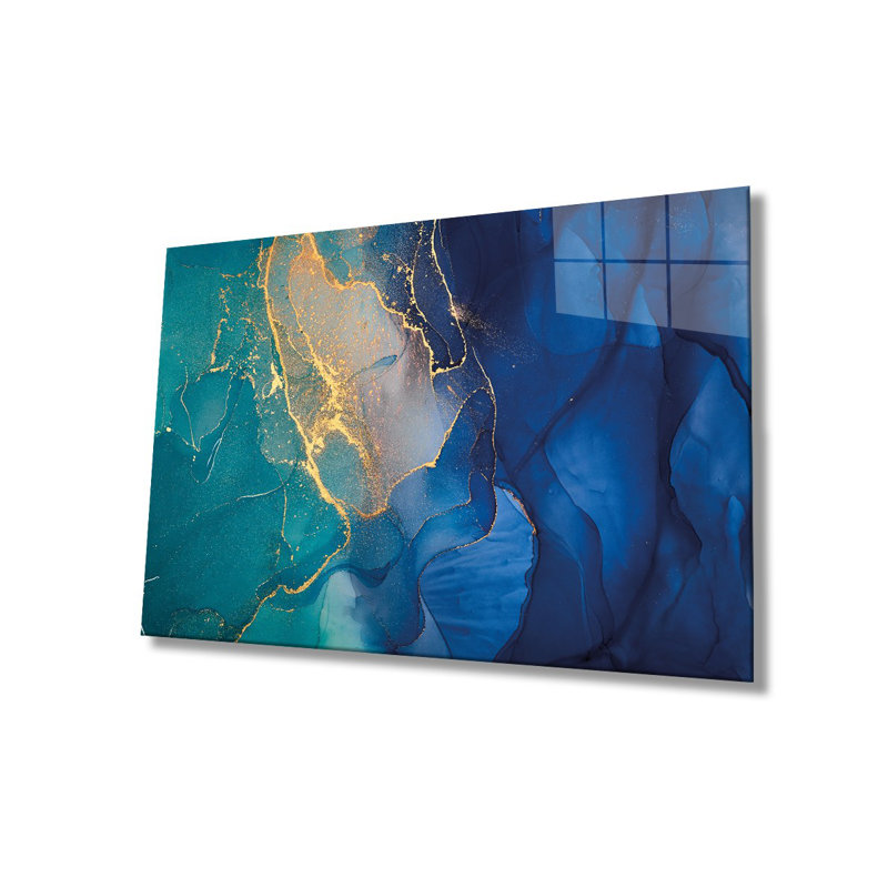 Élégante peinture décorative en verre trempé 18,1 po x 28,3 po | 100% verre trempé, épaisseur: 0,16 pouce | Superbe œuvre d'art pour la décoration intérieure, le salon et les espaces de bureau, durable et facile à nettoyer