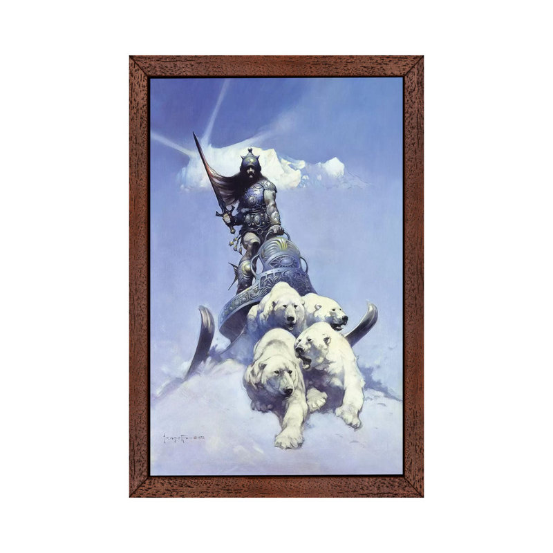 Silver Warrior by Warrior - Painting on Canvas, Brown Floater Framed, 101.6 cm H x 66.04 cm W