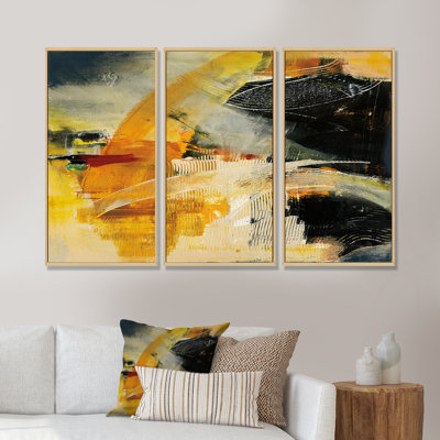 " End Of The Orange Rainbow II " 3 - Pieces Painting Print