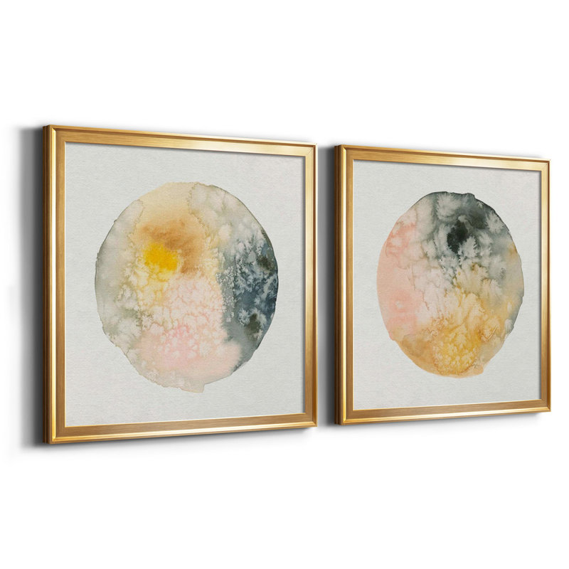 Cosmic View III Cosmic View III - Ensemble de 2 peintures encadrées, H 34,5 po x l 69 po x P 1,5 po, Toile encadrée dorée