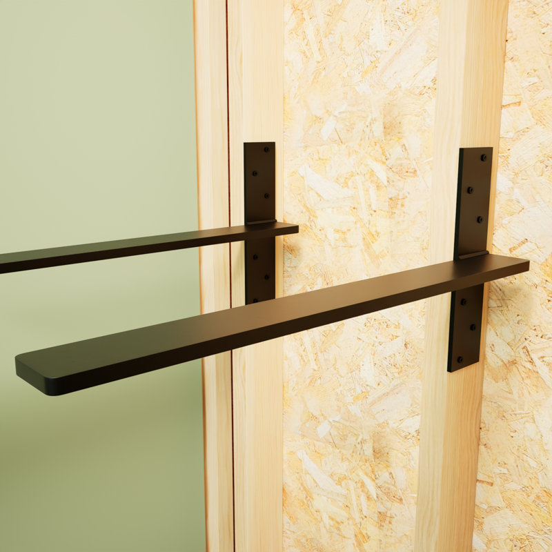 28-Inch Black Steel Floating Shelf Bracket
