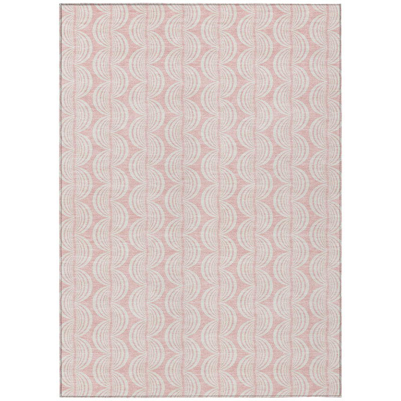 Tapis intérieur lavable 10 pi x 14 pi rose Ogee