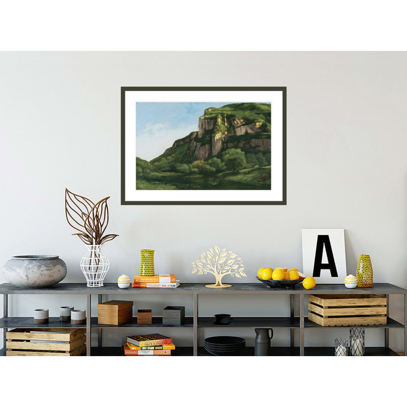 «Rocks at Mouthier» par Gustave Courbet, impression giclée encadrée, H 29,59 po x l 41,5 po