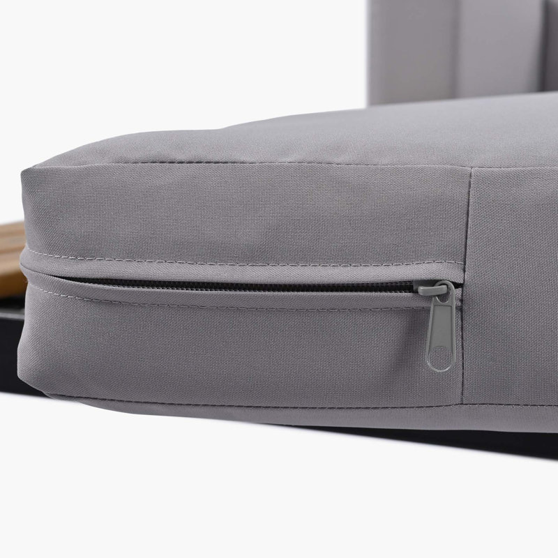 Méridienne double d'extérieur Vianette, Gris, Noir, noir, noir, noir