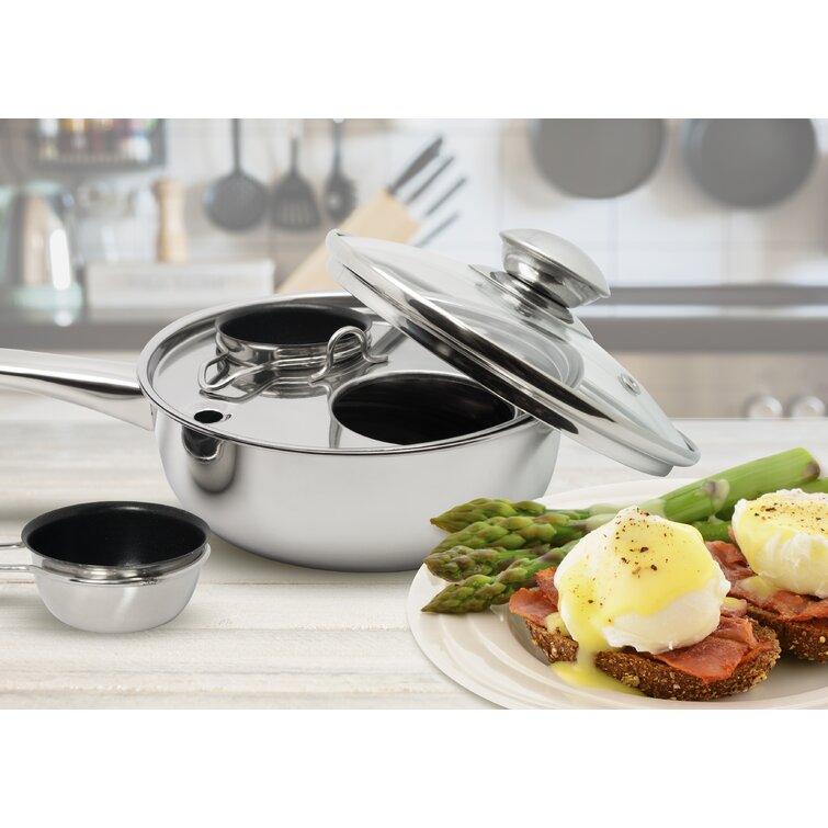 Stainless Steel Egg Poacher Pan, In 2 Sizes  Egg poacher pan, Egg poacher, Egg  poaching pan