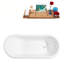 Baignoire de trempage sur pattes 67 "avec drain, pattes et plateau en bambou 67" Streamline-50897191-97549337
