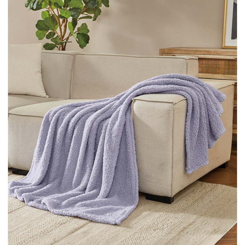 Jeté en sherpa Brooklyn Loom Marshmallow, Lavender