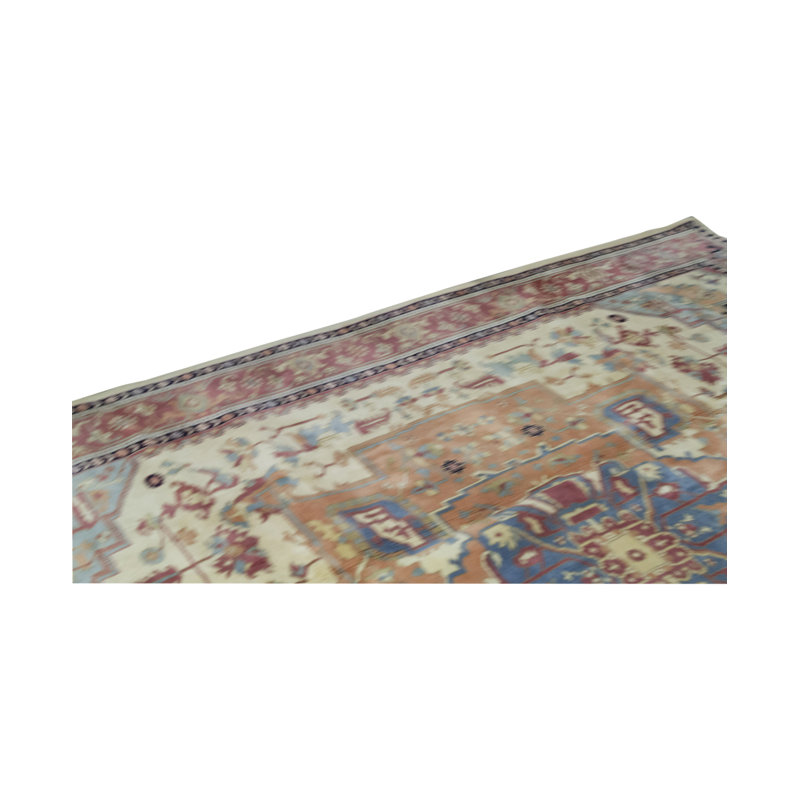 Tapis ivoire et rouille noué à la main de haute qualité