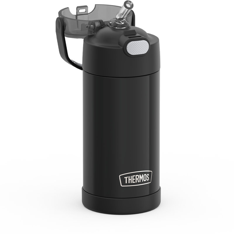 12 oz Bouteille d'eau en acier inoxydable Funtainer® - noire, Noir