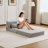 Compression Mahjong Sofa,Convertible Floor Sofa Bed,DIY Boneless Modular Sectional Sofa,No Assembly Required,Circle Fleece Fabric,Oversized Single Sofa With 1 Pillow,Light Grey