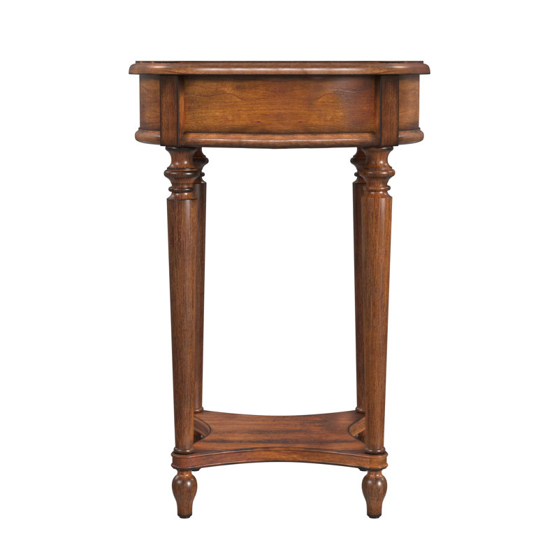 Jules 1 Drawer Round End Table with Storage, Light Cherry