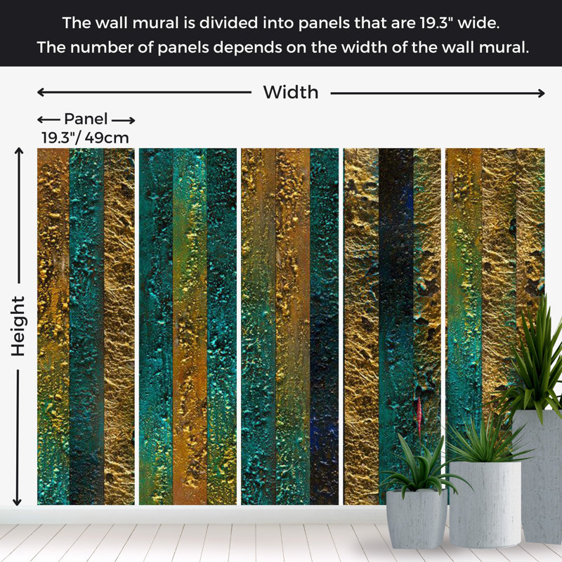 Murale abstraite pelez et collez - Treasures Of Atlantis, L 82 po x l 115 po