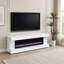 Meuble télé moderne laqué brillant avec visionneuse de flamme intégrée et système audio sans fil pour salon-1287228726