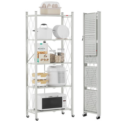 62cm W Metal Shelving Unit with Wheels