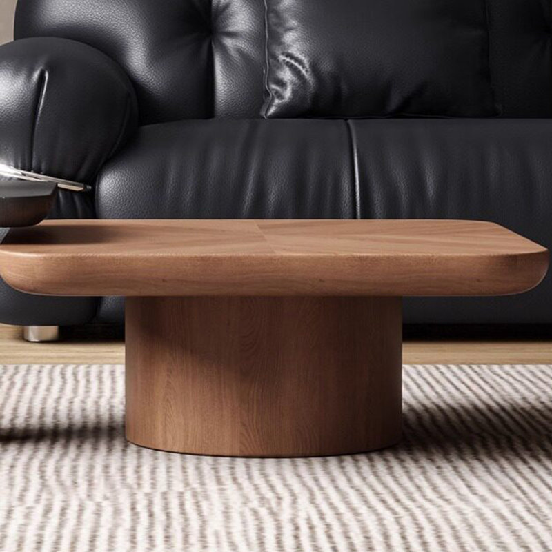 Medieval-style wooden square coffee table