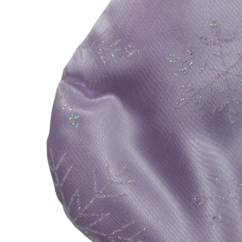 Purple and White Faux Fur Christmas Stocking with Glitter Snowflakes