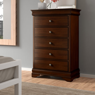 Louis Philippe Style 1Pc Chest Of Drawers Okume Veneer Bedroom Furniture