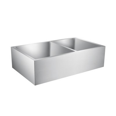 Coriander 33'' L Double Bowl Stainless Steel Kitchen Sink